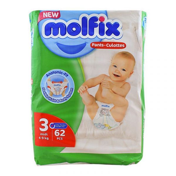 Molfix Diapers Jumbo Pack PANT MIDI 62x3